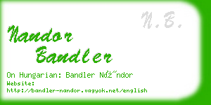 nandor bandler business card